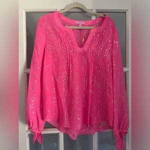 Lilly Pulitzer pink & gold Blouse